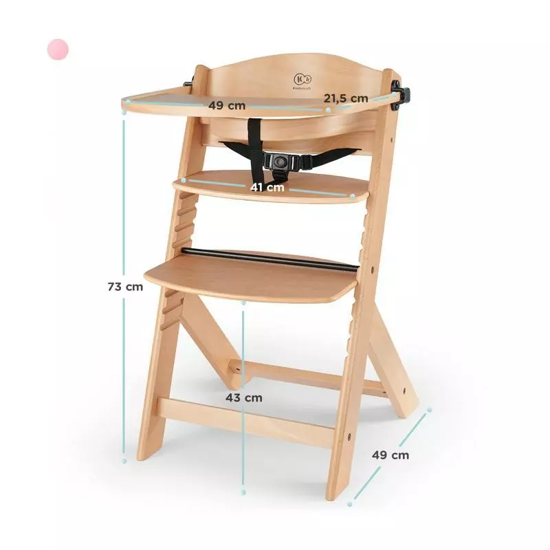 KINDERKRAFT Židlička jídelní Enock Grey 