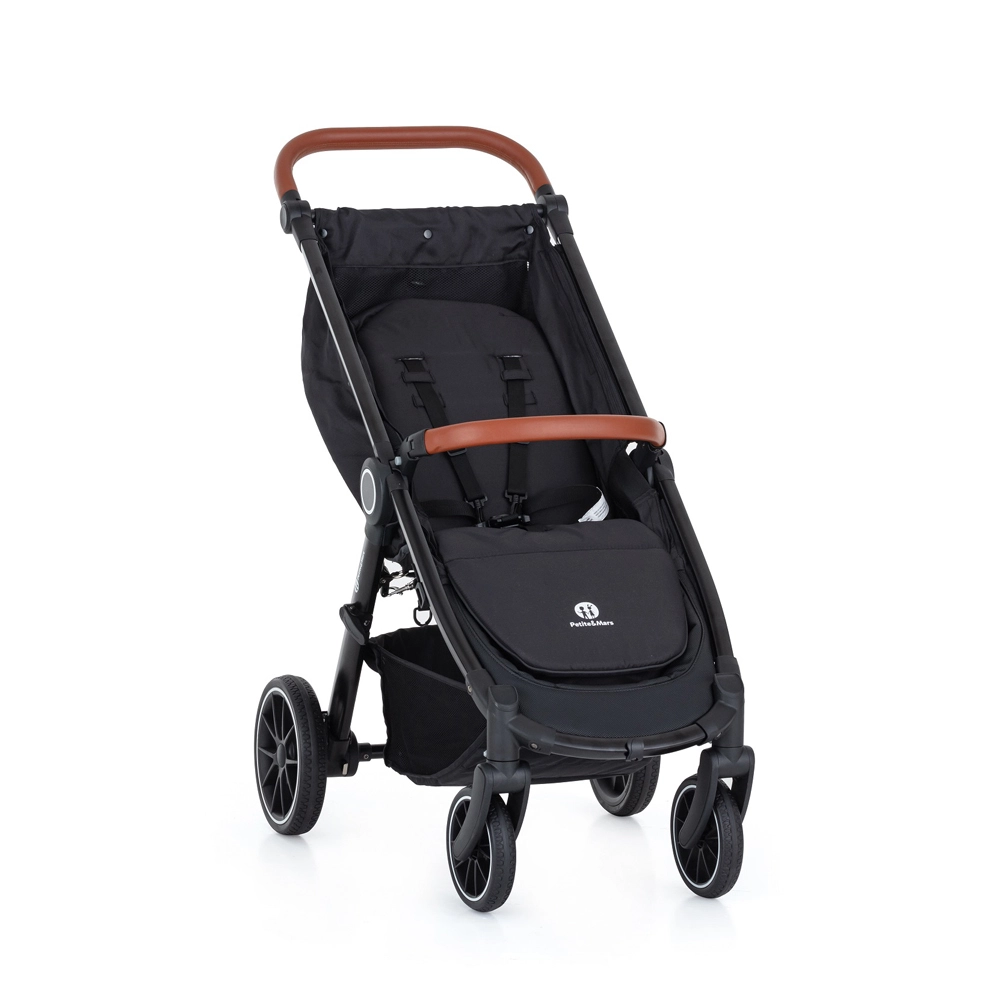 PETITE&MARS Kočárek sportovní Street+ RWS Oak Iron Green Complete + odrážedlo Uniq Pink