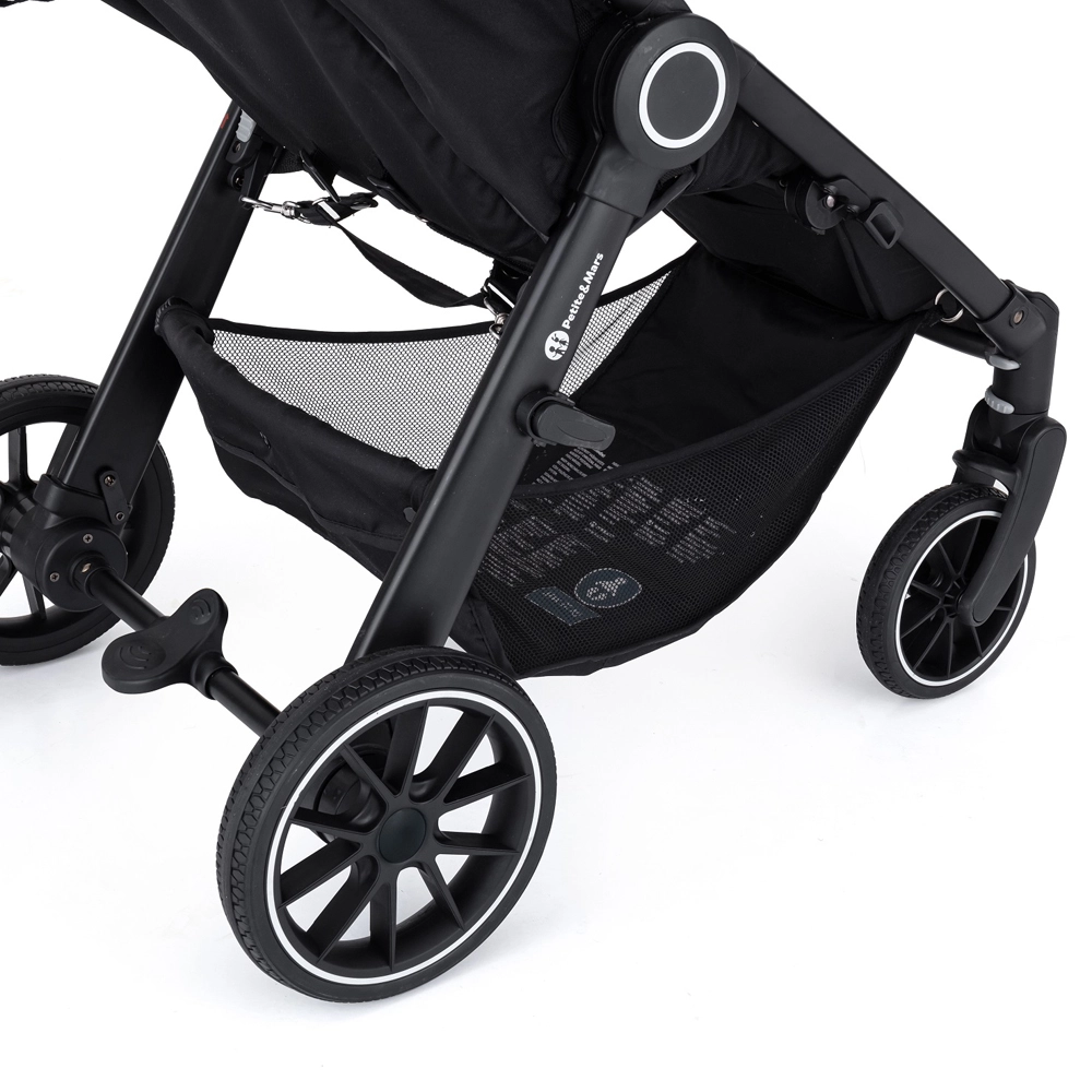 PETITE&MARS Kočárek sportovní Street+ RWS Black Ultimate Grey Complete + odrážedlo Uniq Pink