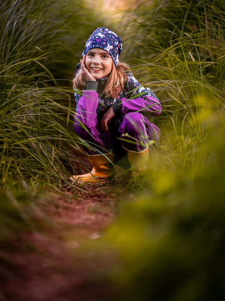 Dětské softshellové kalhoty Unuo s fleecem Basic ostružinová velikost 104/110