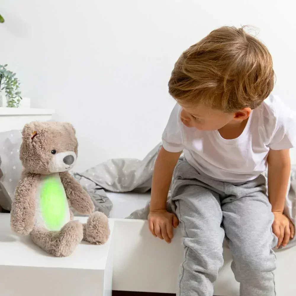 Zazu Medvídek BRODY hnědošedý - sleeptrainer s melodiemi a nočním světlem