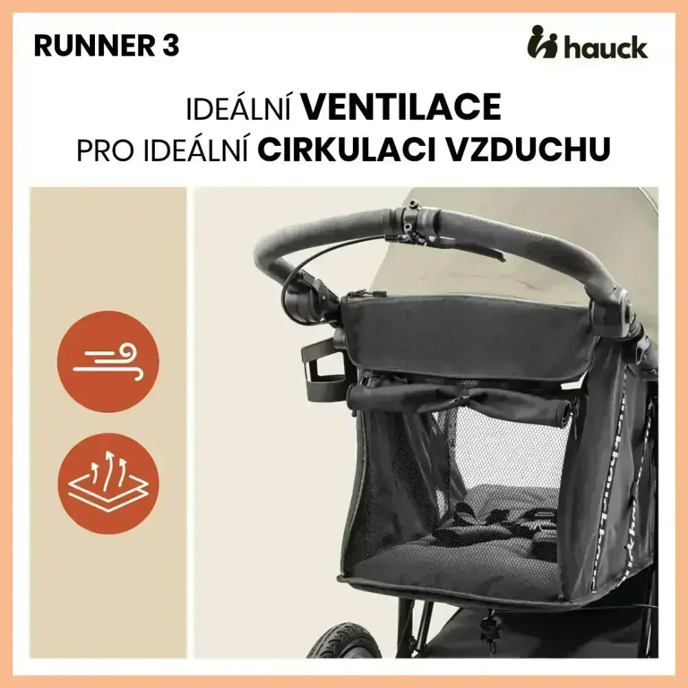 Hauck Sporťák Runner 3 s ruční brzdou Olive