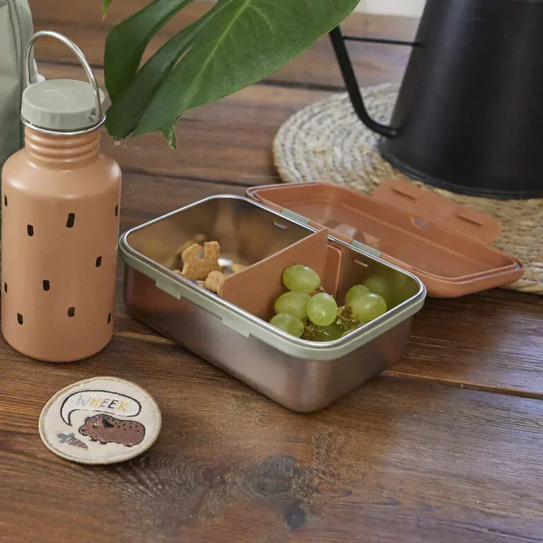Krabička na svačinu Lässig Lunchbox Stainless steel Happy Prints caramel