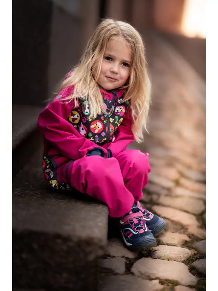 Batolecí Softshellové kalhoty Unuo bez zateplení Basic, Fuchsiová velikost 80/86