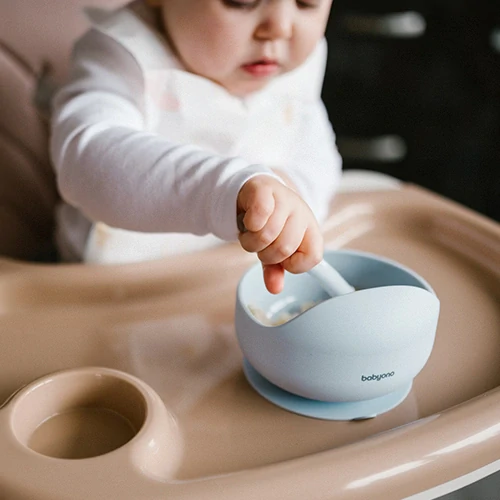 BABYONO Lžička silikonová - blue 6m+