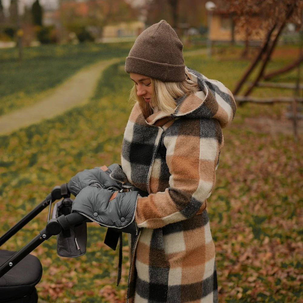 PETITE&MARS Rukávník / rukavice Jasie na kočárek Quiet Grey