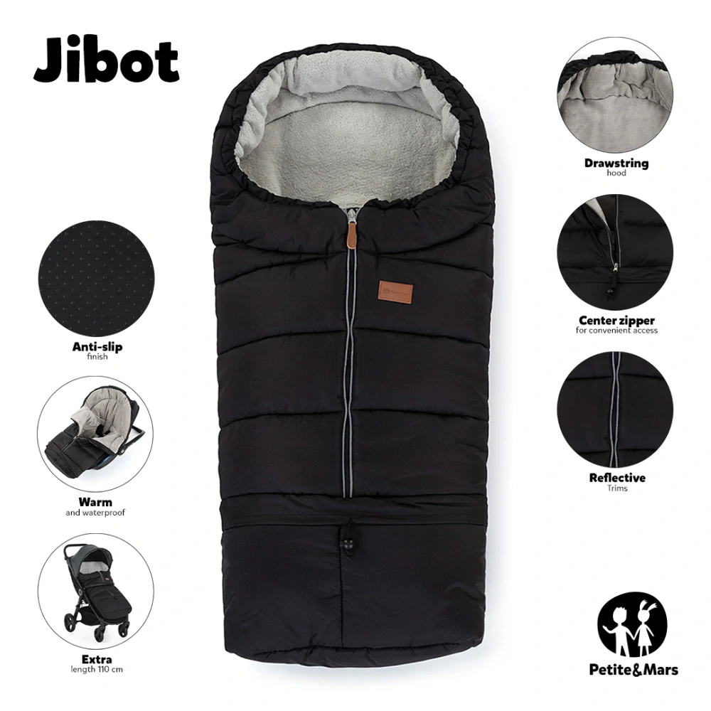 PETITE&MARS Zimní set fusak Jibot 3v1 + rukavice na kočárek Jasie Mysterious Plum