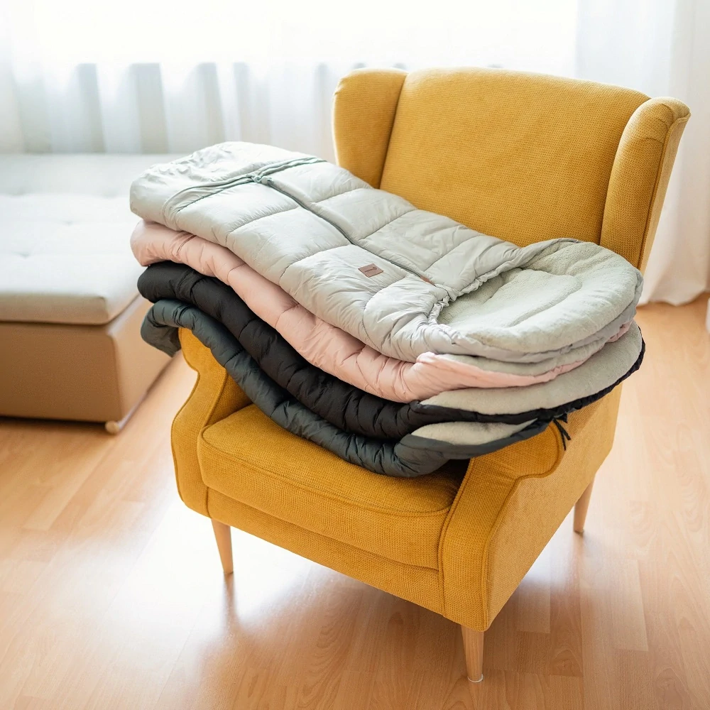 PETITE&MARS Zimní set fusak Jibot 3v1 + rukavice na kočárek Jasie Quiet Grey