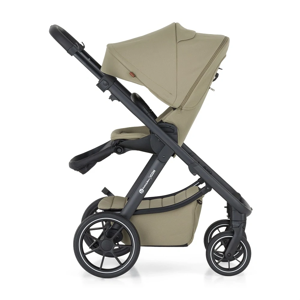 PETITE&MARS Kočárek kombinovaný ICON 2v1 Mossy Green XXL RWS + CYBEX Aton B2 i-Size + základna