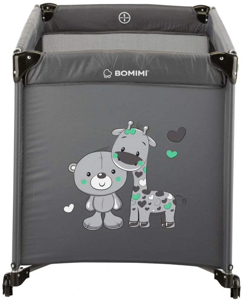Bomimi Mondo 120 x 60 cm Giraffe & Bear/tmavě šedá