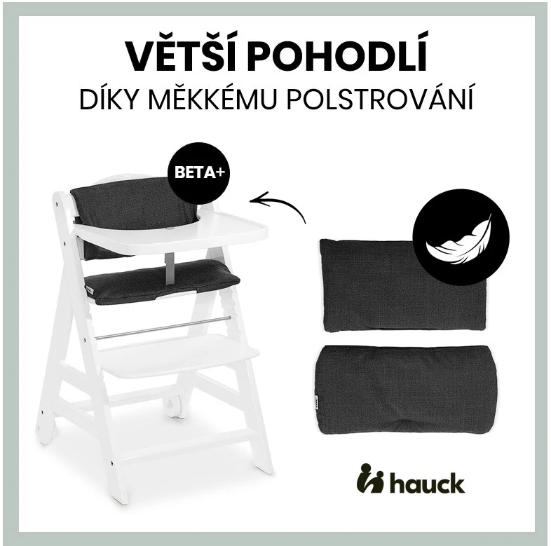 Hauck Beta+ B dřevěná židle, White