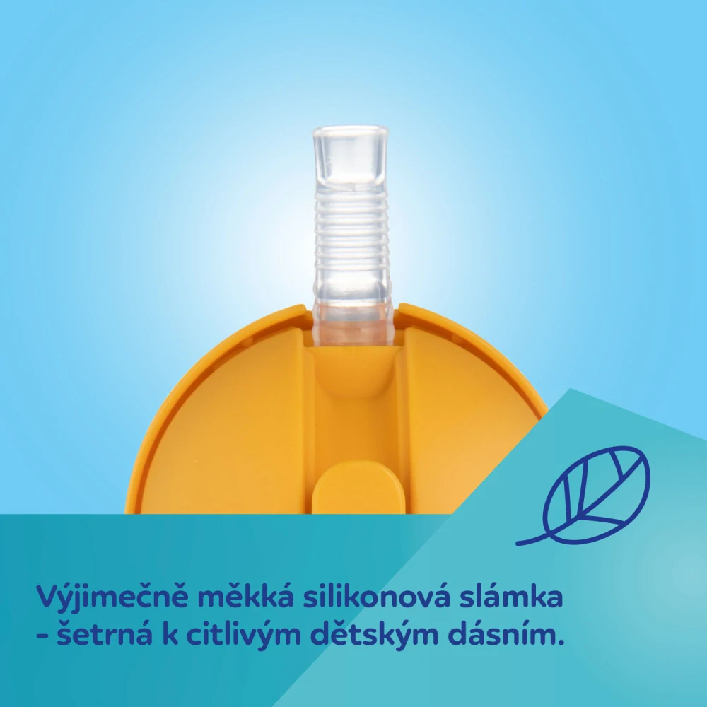 Canpol babies Hrneček nevylévací se slámkou a závažím BabiesBoo 270ml gepard