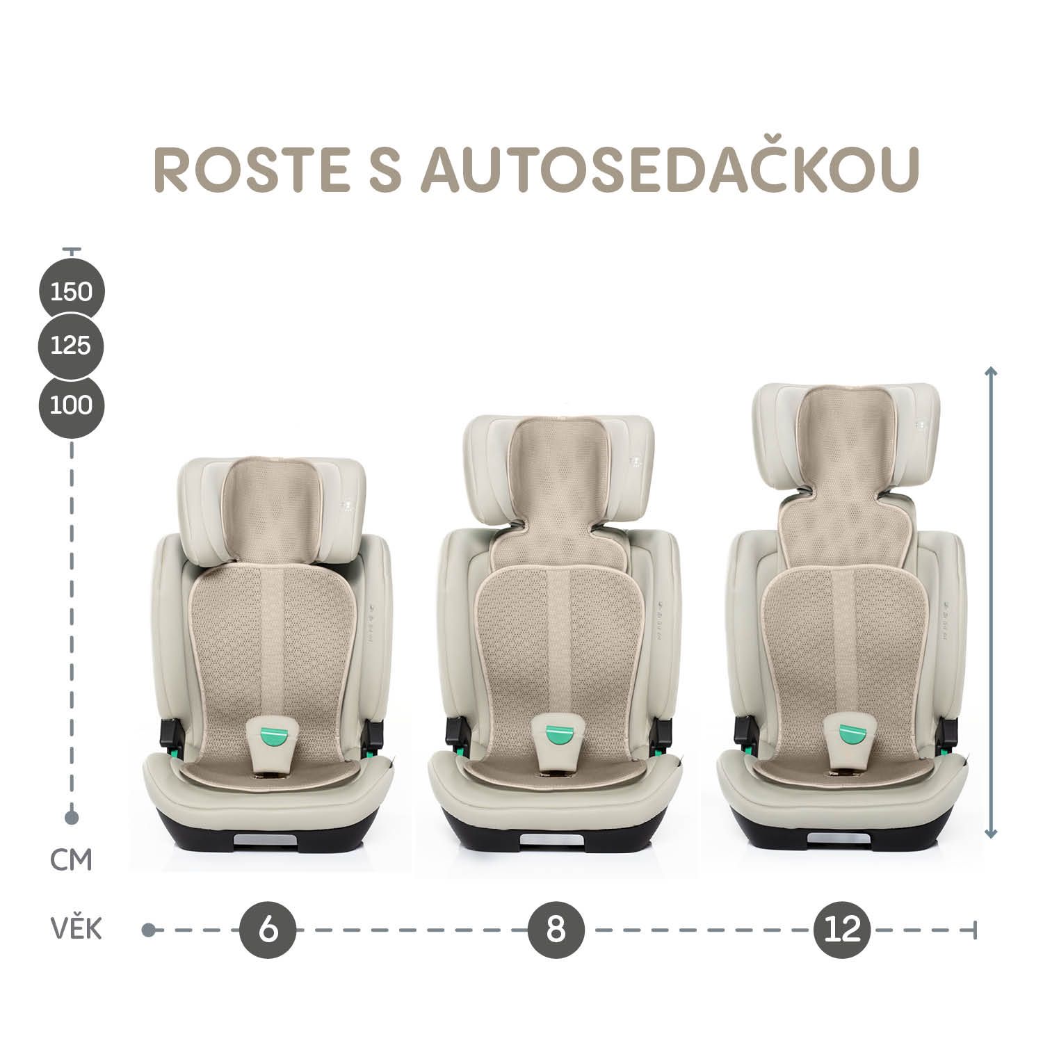 Prodyšná podložka do autosedačky Zopa Breeze sk. 2/3 - Ivory Beige