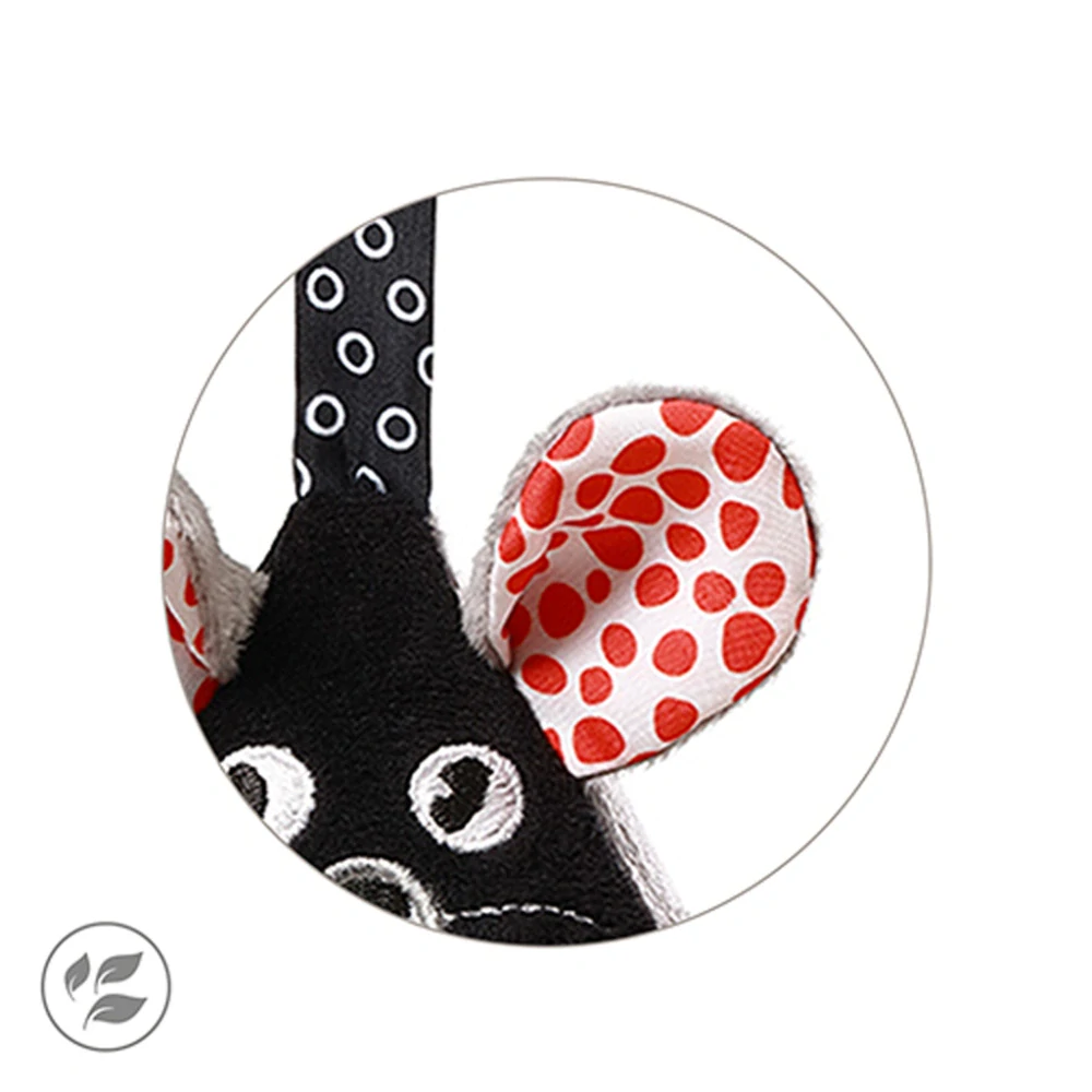 BABYONO Hračka závěsná kontrastní na C kroužku Mouse 0 m+
