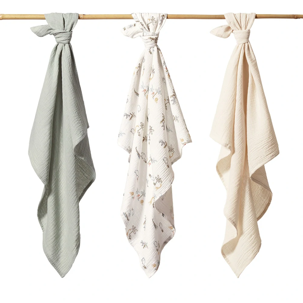 BABYONO Pleny mušelínové Super Soft 3 ks, Green 70 x 70 cm