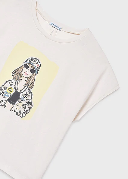 Dívčí triko krátký rukáv Mayoral 6010-11 Béžové