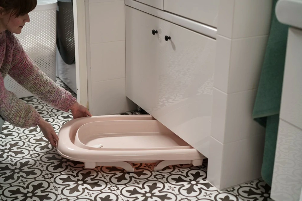 Tega Baby Dětská skládací vanička s teploměrem a výpustí Beige
