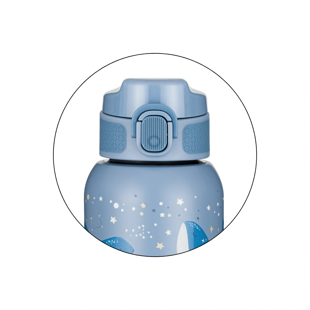 PETITE&MARS Láhev nerezová termo se slámkou 350 ml Whale Song 12m+