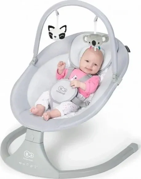 KINDERKRAFT Lehátko houpací s melodií 2v1 LULI grey, do 9 kg