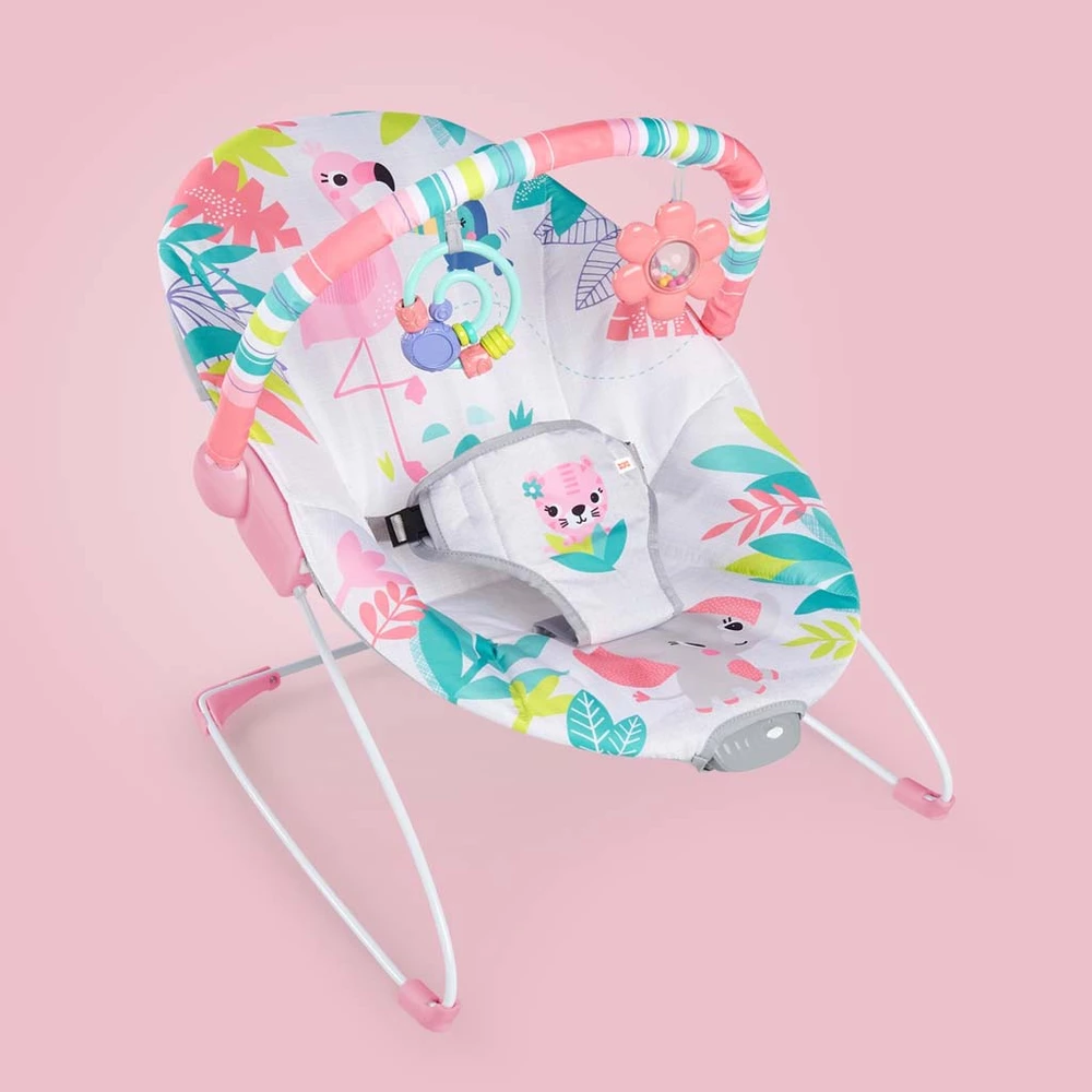 BRIGHT STARTS Lehátko vibrující Flamingo Vibes ™ 0m +, do 9kg