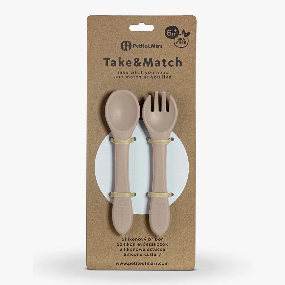 PETITE&MARS Příbor silikonový TAKE&MATCH Desert Sand