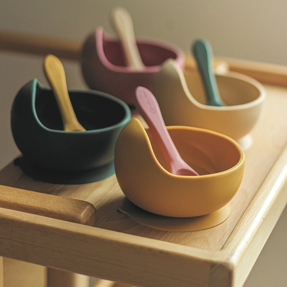 PETITE&MARS Set jídelní silikonový TAKE&MATCH 3 ks Intense Ochre