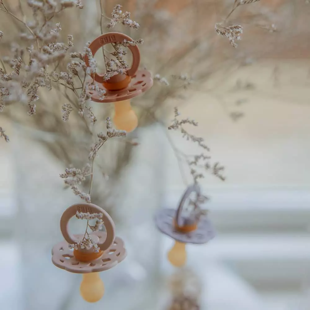 BIBS Boheme dudlíky z přírodního kaučuku 2ks  velikost 1 (0-6měs) Pale Butter/Dusty Pink