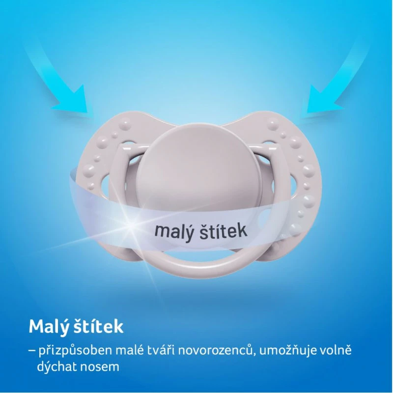 LOVI Dudlík s mini štítkem 0-2m silikonový dynamický WILD SOUL 2ks kluk