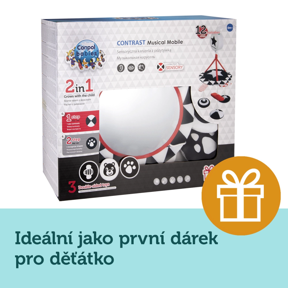 Canpol babies Kontrastní plyšový kolotoč s melodiemi SENSORY