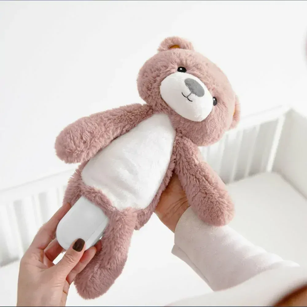 Zazu Medvídek BRODY růžový - sleeptrainer s melodiemi a nočním světlem