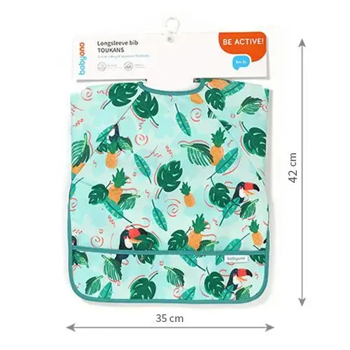 BABYONO Bryndák s dlouhým rukávem Toukans, 35 x 52cm, 6m+