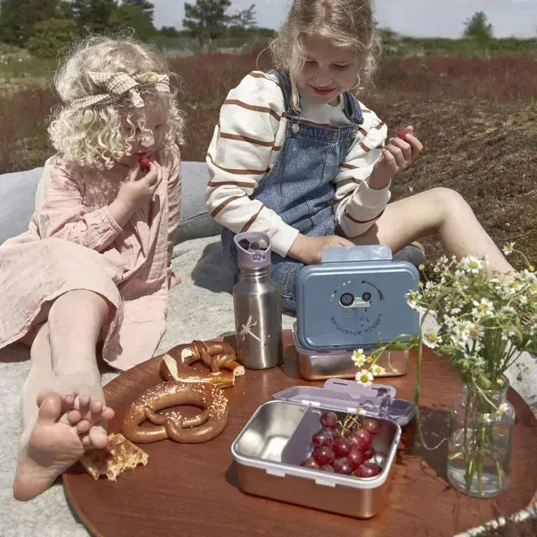 Krabička na svačinu Lässig Lunchbox Stainless  Adventure steel bus