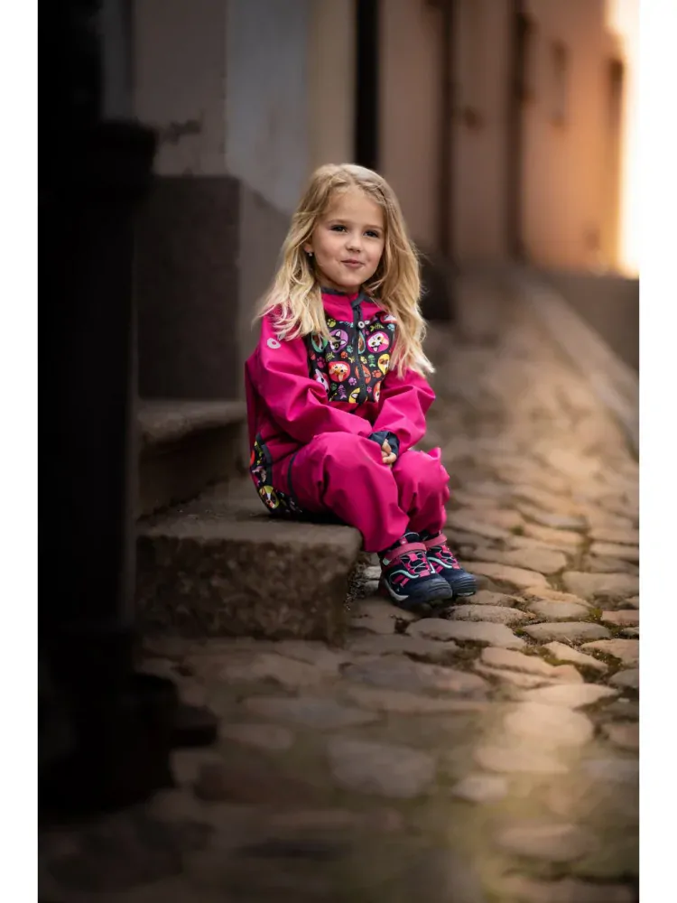 Batolecí Softshellové kalhoty Unuo bez zateplení Basic, Fuchsiová velikost 80/86