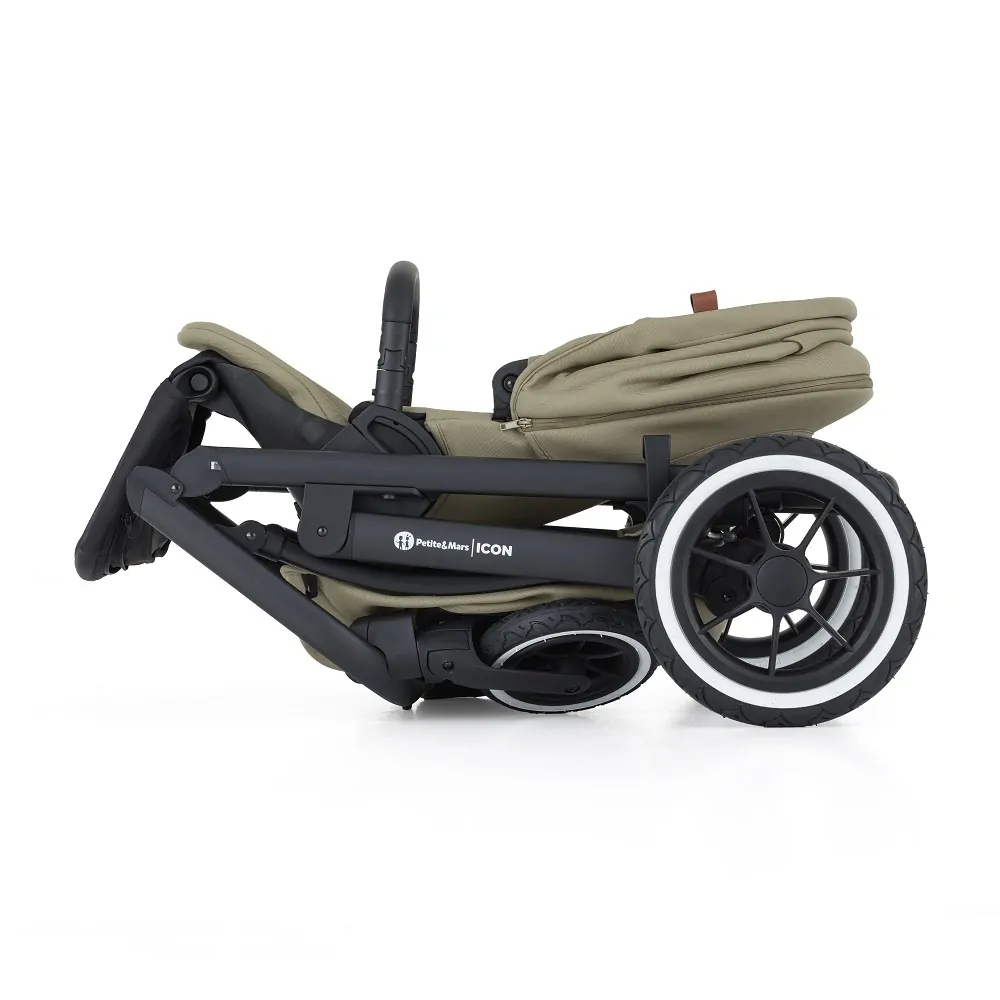 PETITE&MARS Kočárek kombinovaný ICON 2v1 Mossy Green LITE AIR