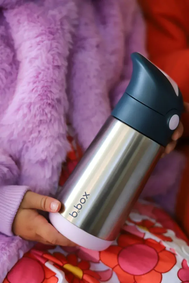 b.box Termoska na pití s brčkem 500 ml Indigo/Růžová