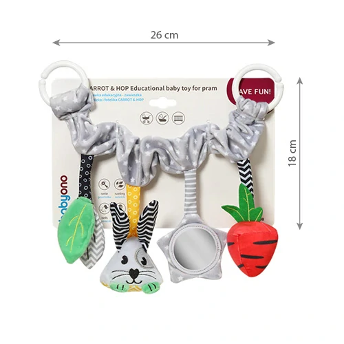 BABYONO Hračka závěsná multifunkční Carrot and Hop