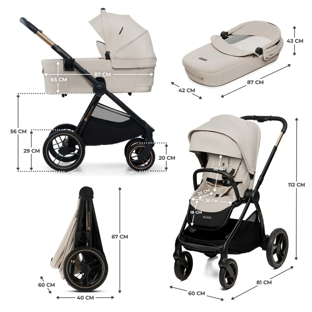 KINDERKRAFT Kočárek kombinovaný Nea 2 2v1 Beige