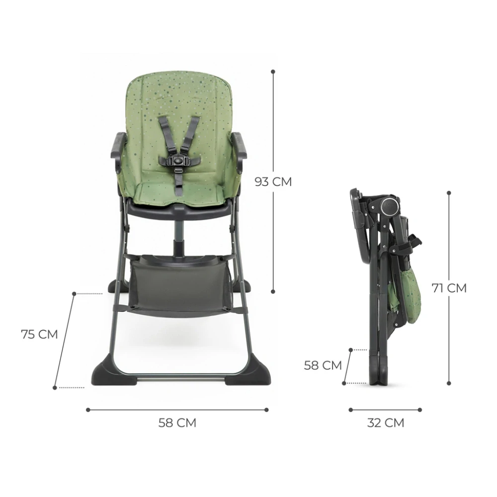 KINDERKRAFT Židlička jídelní Foldee Green