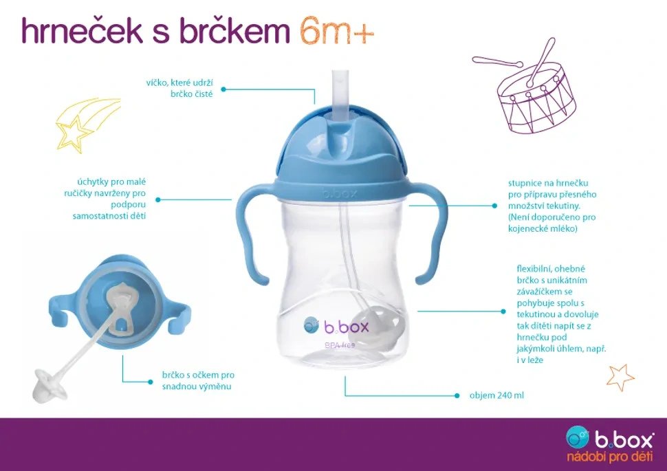 b.box Hrneček s brčkem 240ml GELATO pistáciový
