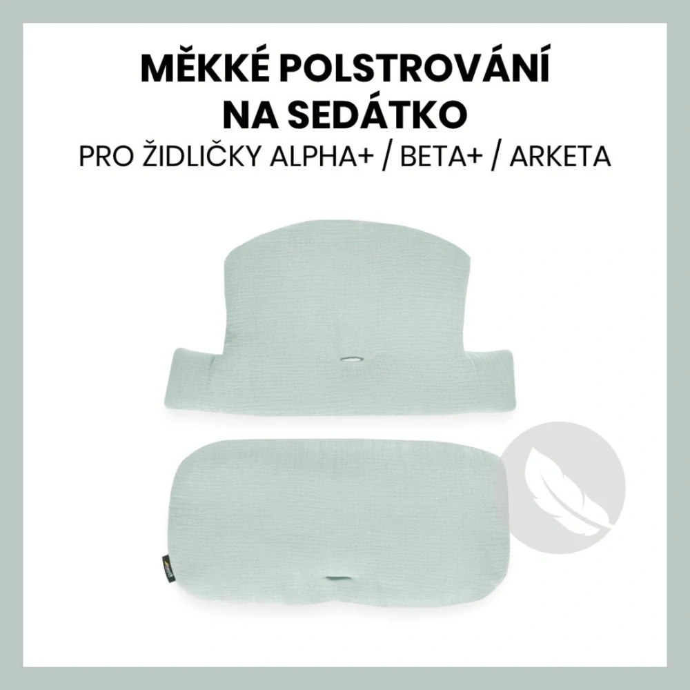 Hauck Polstrování Select na židličky Alpha+,Beta+ a Arketa, Muslin, Mint