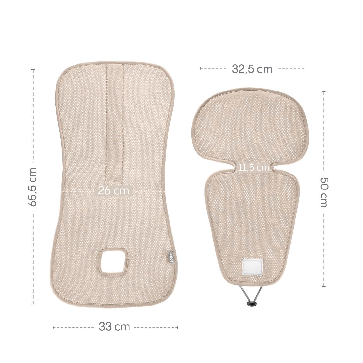 Prodyšná podložka do autosedačky Zopa Breeze sk. 2/3 - Ivory Beige