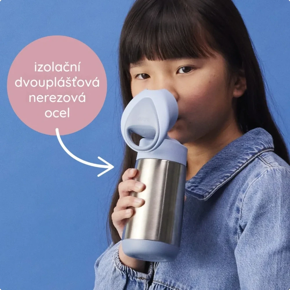 b.box Termoska na pití s brčkem 350 ml béžová
