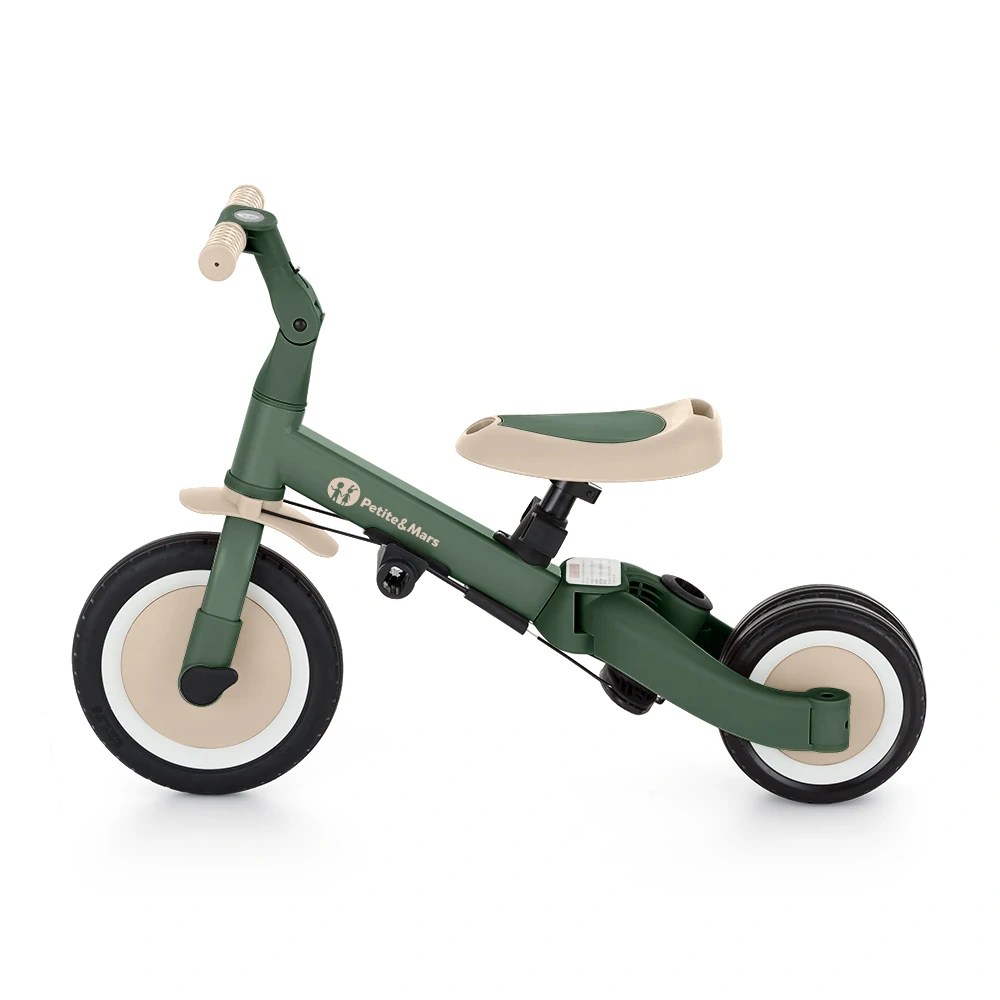 PETITE&MARS Tříkolka multifunkční 5v1 Turbo Misty Green