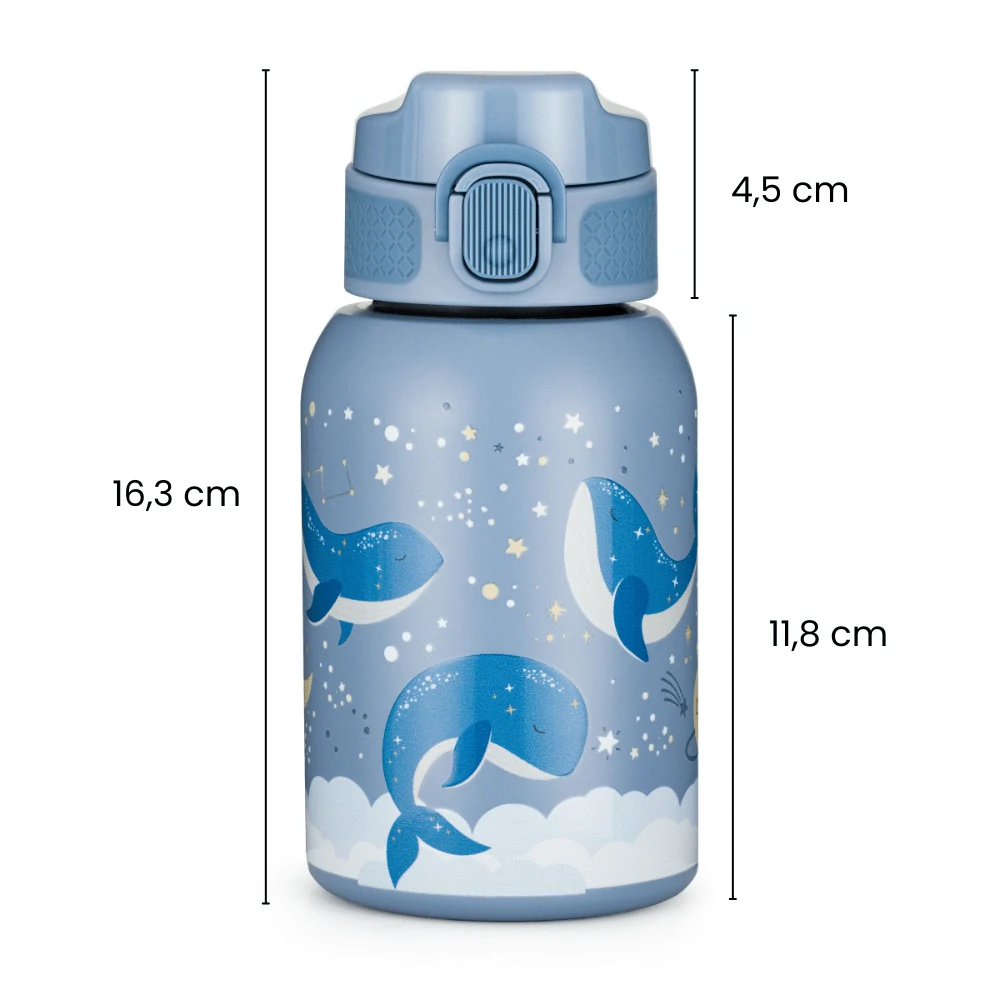 PETITE&MARS Láhev nerezová termo se slámkou 350 ml Twinkling Fairy 12m+