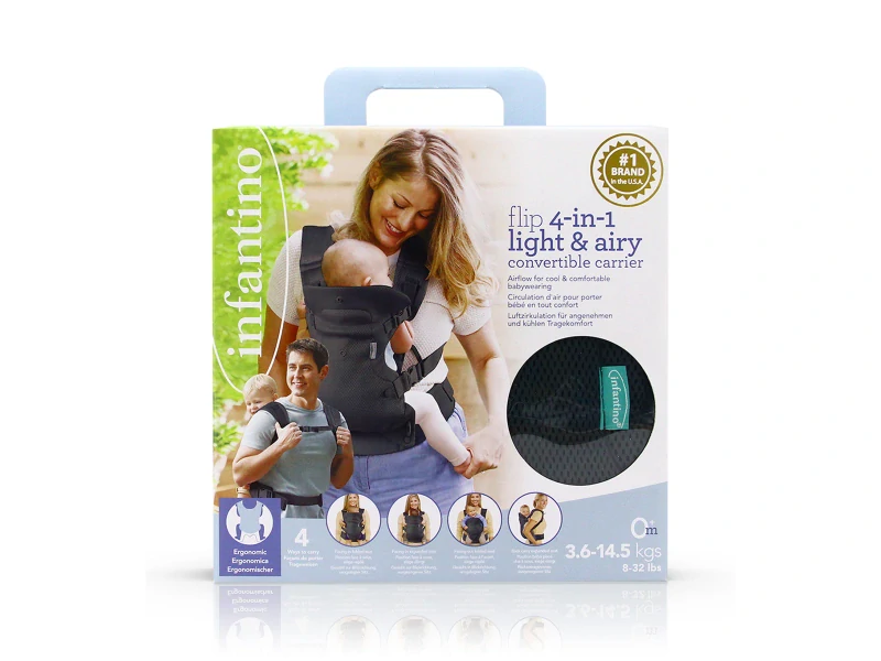 Infantino Nosítko Flip Advanced 4V1 Light & Airy Convertible Dark Grey