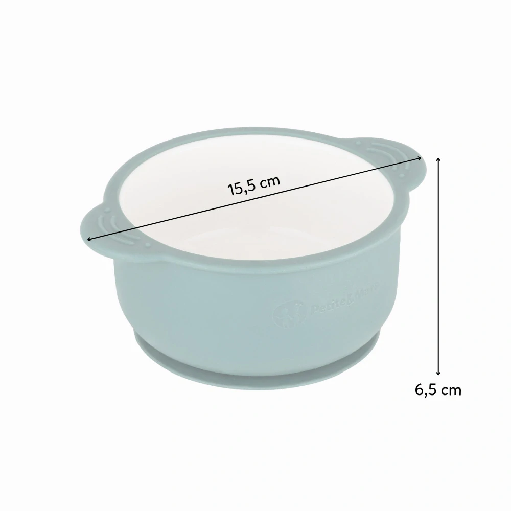 PETITE&MARS Miska keramická se silikonovým obalem Teal Blue