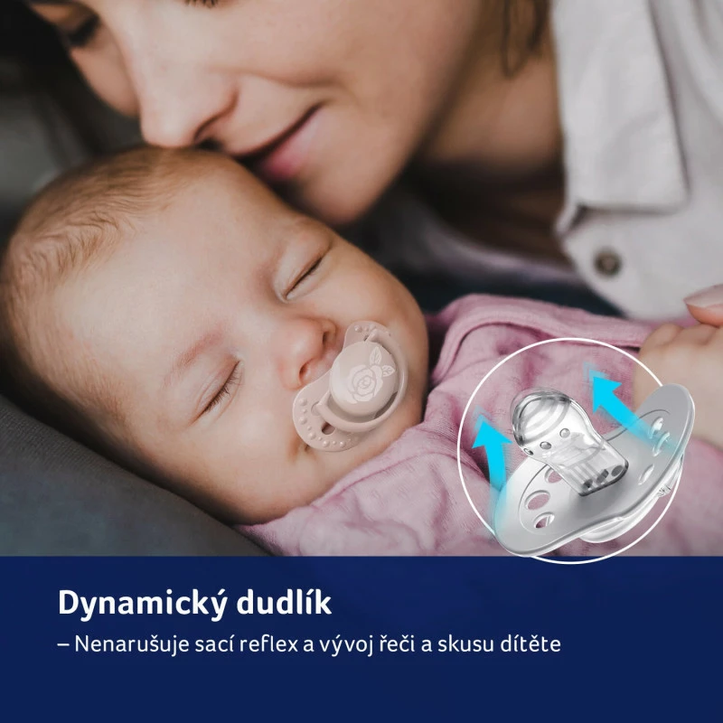 LOVI Dudlík mini BABY SHOWER 0-2m 2ks holka