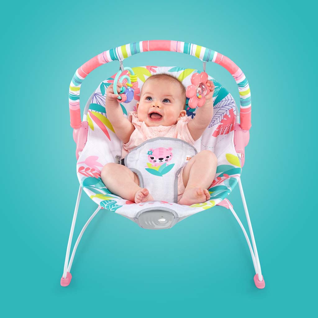 BRIGHT STARTS Lehátko vibrující Flamingo Vibes ™ 0m +, do 9kg