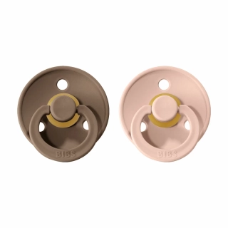 BIBS Colour dudlíky z přírodního kaučuku 2ks  velikost 2 (6-18měs) Dark Oak/Blush
