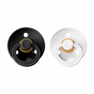 BIBS Colour dudlíky z přírodního kaučuku 2ks  velikost 2 (6-18měs) Black/White